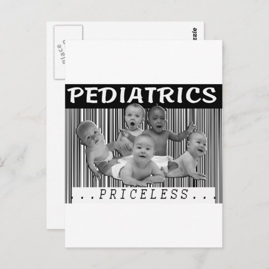 PEDIATRIEK - PRICELBARCODE BRIEFKAART (Voorkant / Achterkant)