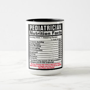 Pediatrische arts Funny Nutrional Facts Gift Mok