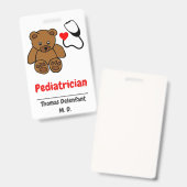 Pediatrische arts - teddy- en hartstethoscoop badge (Voor- en achterkant)