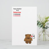 Pediatrische arts - teddy- en hartstethoscoop briefpapier (Staand voorkant)
