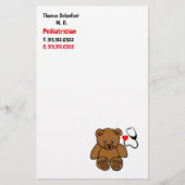 Pediatrische arts - teddy- en hartstethoscoop briefpapier (Voorkant)