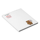 Pediatrische arts - teddy- en hartstethoscoop notitieblok (Schuin)