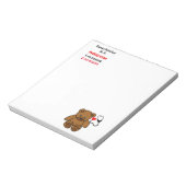 Pediatrische arts - teddy- en hartstethoscoop notitieblok (Linkerzijde)