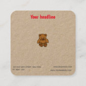 Pediatrische arts - teddy- en hartstethoscoop vierkante visitekaartje (Achterkant)