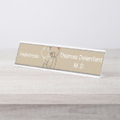 Pediatrische arts - teddy - stethoscoop bureau naambordje (Voorkant)