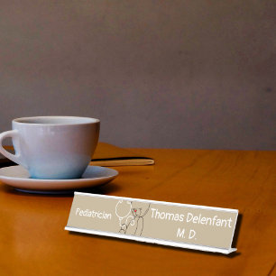 Pediatrische arts - teddy - stethoscoop bureau naambordje