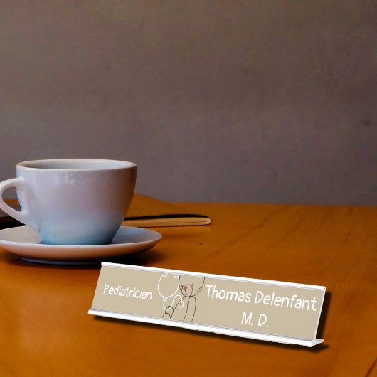 Pediatrische arts - teddy - stethoscoop bureau naambordje