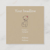 Pediatrische arts - teddy - stethoscoop vierkante visitekaartje (Achterkant)