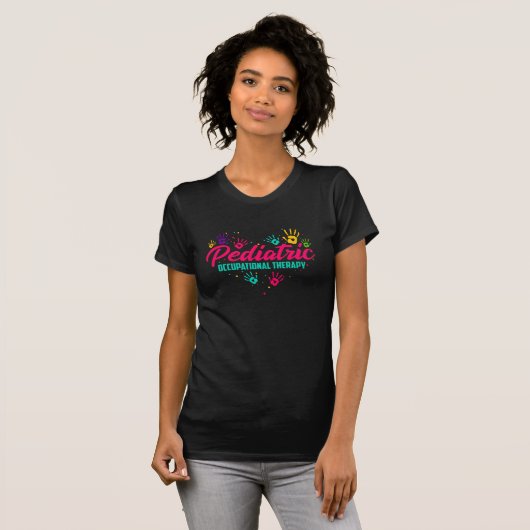 Pediatrische beroepsmatige therapie Colorful Heart T-shirt (Voorkant volledig)