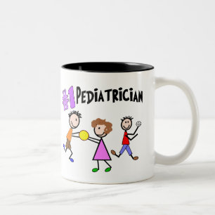 Pediatrische cadeautjes "# 1" tick People Design Tweekleurige Koffiemok