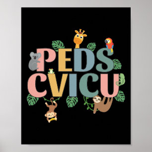 Pediatrische cardiale ICU verpleegster safari dier Poster