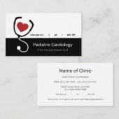 Pediatrische cardioloog met hartstethoscoop afsprakenkaartje (Voorkant / Achterkant)