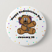 Pediatrische Dag Dr Teddy Bear Button (Voorkant)
