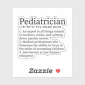 Pediatrische definitie, cadeau voor kinderarts sticker (Vel)