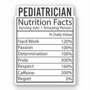 Pediatrische Nutritiefacten Gift for Pediatricicia Sticker