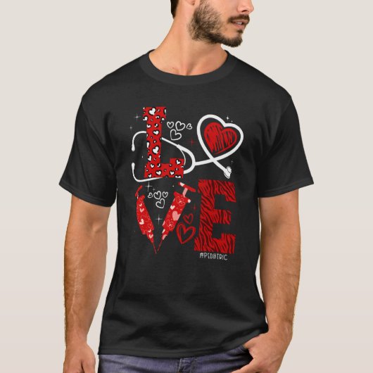 Pediatrische PEDS Verpleegbare Valentijnsdag Love  T-shirt (Voorkant)
