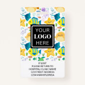 Pediatrische Schattigee Zee dieren Foto Badge (Achterkant)