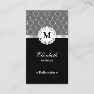Pediatrische schrijfster Elegant Black Lace Patroo Visitekaartje