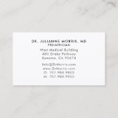 Pediatrische Slaapende Baby Foto Visitekaartje (Achterkant)