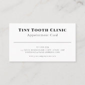 Pediatrische Tandarts Kinder Afspraakkaart Visitekaartje (Achterkant)