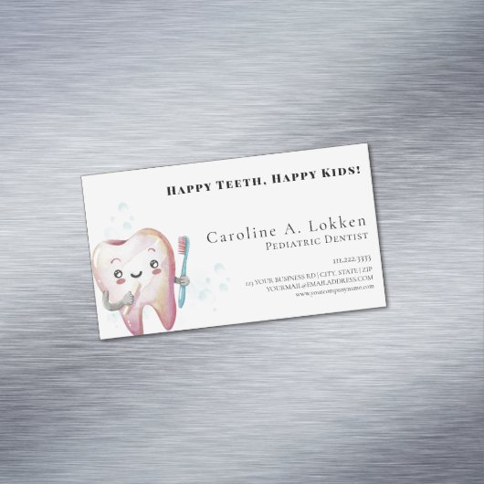 Pediatrische Tandarts Tandheelkunde Kinder Tandart Magnetisch Visitekaartje (Voorbeeld)
