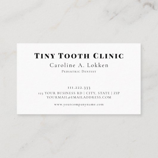 Pediatrische Tandarts Tandheelkunde Kinder Tandart Visitekaartje (Achterkant)