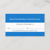 Pediatrische tandarts | Tandheelkundige praktijk Afsprakenkaartje (Achterkant)