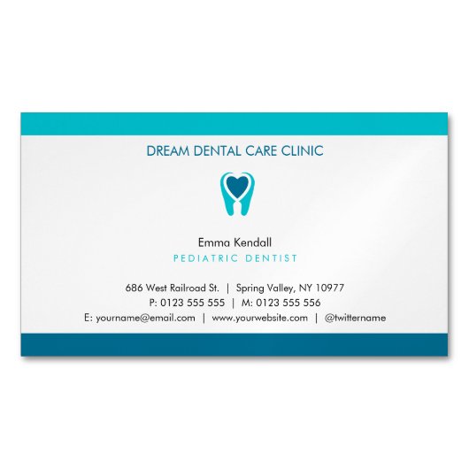 Pediatrische tandarts | Tandheelkundige praktijk Magnetisch Visitekaartje (Voorkant)