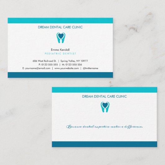Pediatrische tandarts | Tandheelkundige praktijk Visitekaartje (Voorkant / Achterkant)