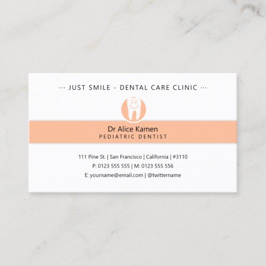 Pediatrische tandarts | Tandheelkundige praktijk Visitekaartje (Voorkant)