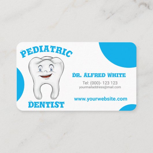 Pediatrische tandheelkundige Aangepaste Visitekaar Visitekaartje (Achterkant)