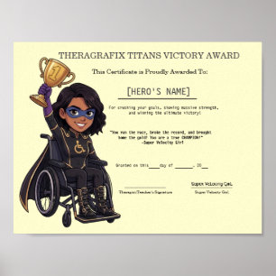 Pediatrische Therapie Superheld Trofee Afstuderen Poster