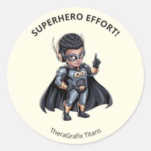 Pediatrische therapie superhelden beloningssticker ronde sticker (Voorkant)