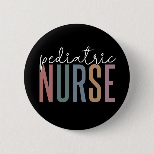 Pediatrische verpleegkunde | Retro Peds Nurse PICU Ronde Button 5,7 Cm (Voorkant)