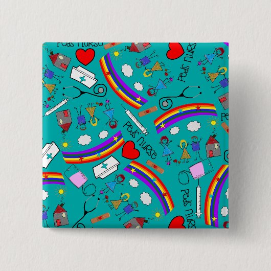 Pediatrische verpleegkundige Buttonnen Vierkante Button 5,1 Cm (Voorkant)