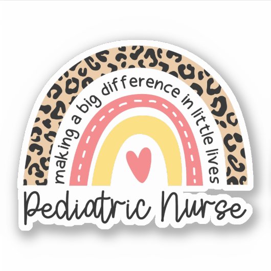 Pediatrische Verpleegkundige Rainbow Pediatric Nur Sticker (Voorkant)