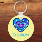 Pediatrische verpleegkundigen Kunstblauw ontwerp v Sleutelhanger (Voorkant)