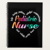Pediatrische verpleegkundigen Word Cloud Waterverf Planner (Voorkant)