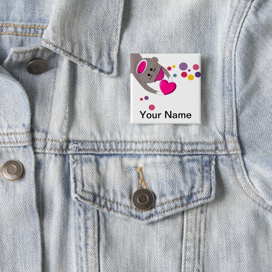 Pediatrische verpleegster Badge Pins  II Vierkante Button 5,1 Cm (In situ)