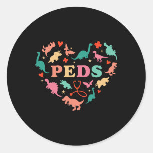 Pediatrische Verpleegster Bemanning Schattige Kleu Ronde Sticker