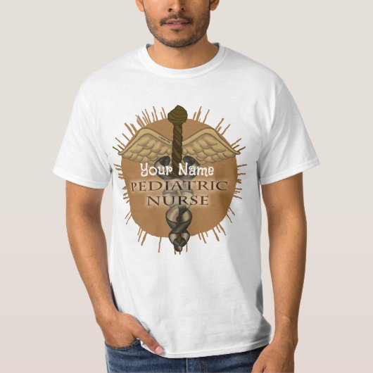 Pediatrische verpleegster Caduceus T-shirt (Voorkant)