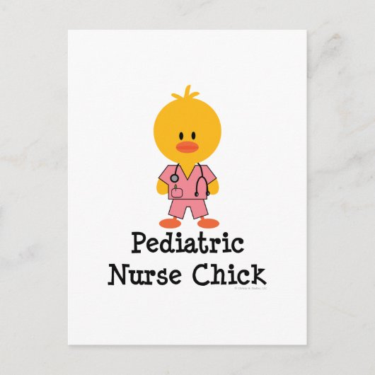 Pediatrische verpleegster Chick Briefkaart (Voorkant)