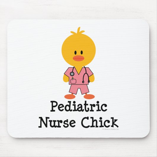 Pediatrische verpleegster Chick Mousepad Muismat (Voorkant)