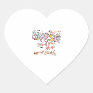 Pediatrische verpleegster Leuke Halloween-ontwerp Hart Sticker