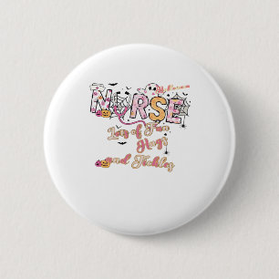 Pediatrische verpleegster Leuke Halloween-ontwerp  Ronde Button 5,7 Cm