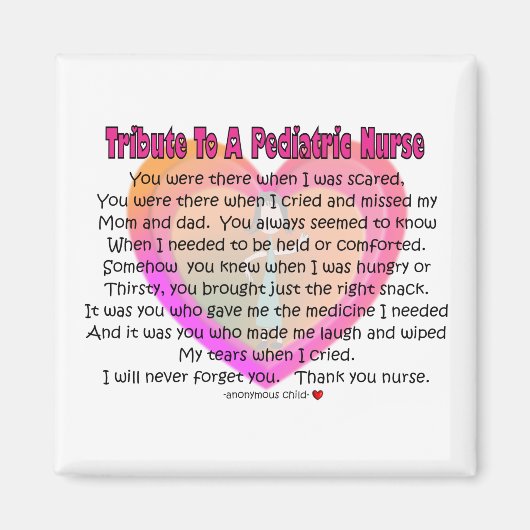 Pediatrische verpleegster magneet (Voorkant)