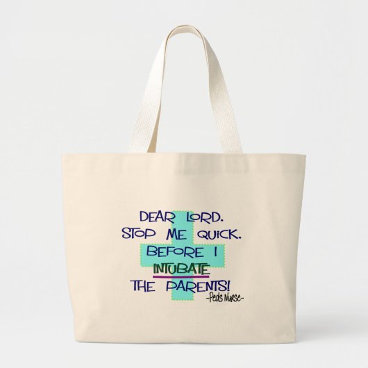 Pediatrische verpleegster PICU, grappige zuster-ca Grote Tote Bag (Voorkant)