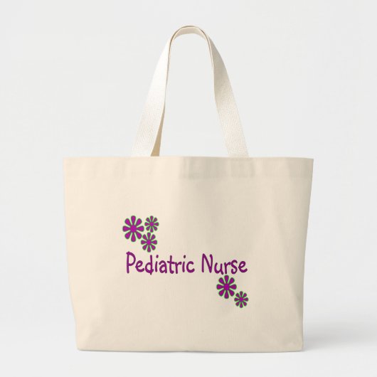 Pediatrische verpleegsters paarse bloemen grote tote bag (Voorkant)