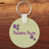 Pediatrische verpleegsters paarse bloemen sleutelhanger (Voorkant)