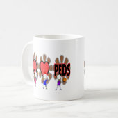 Pediatrische verpleegsters— "Peace Love Pediatrics Koffiemok (Voorkant links)